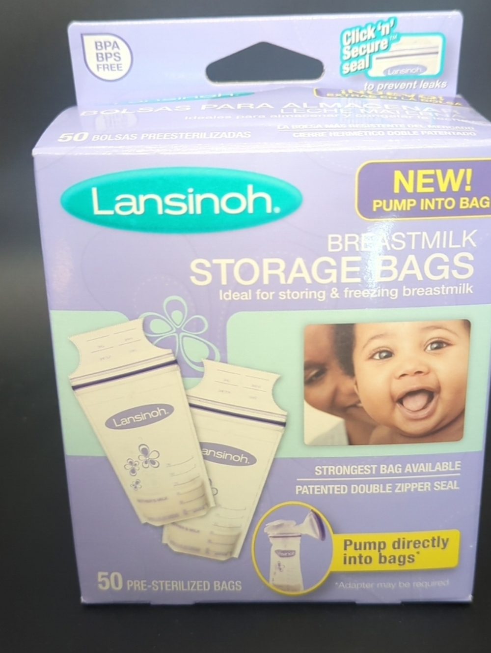 Lansinoh Breastmilk Storage Bags 50 Count│ BPA BPS Free │Pump Directly Into Bags